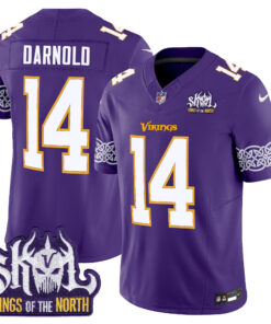 Men's Minnesota Vikings King Of The North Patch Throwback Vapor Limited Jersey V2 - All Stitched