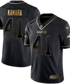 Men's New Orleans Saints Black Gold Jersey - All Stitched