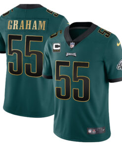 Men's Philadelphia Eagles Gold Trim Vapor Player Jersey - All Stitched