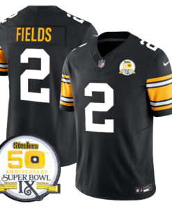 Men's Pittsburgh Steelers 50th Anniversary Of Super Bowl IX Patch Vapor Limited Jersey - All Stitched