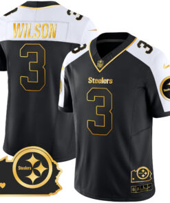 Men's Pittsburgh Steelers Home Patch Gold Vapor Jersey - All Stitched