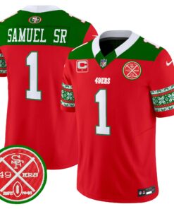 Men's San Francisco 49ers 2024 Christmas Vapor Limited Jersey - All Stitched