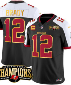 Men's Tampa Bay Buccaneers 2023 NFC South Champions Patch Gold Trim Vapor Jersey - All Stitched