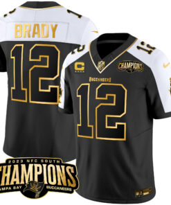 Men's Tampa Bay Buccaneers 2023 NFC South Champions Patch Gold Vapor Jersey - All Stitched