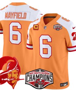 Men's Tampa Bay Buccaneers Creamsicle 2024 NFC South Division Champions Patch Vapor Limited Jersey - All Stitched