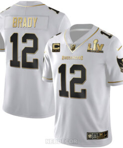 Men's Tampa Bay Buccaneers Super Bowl LIV White Gold & Black Gold Jersey - All Stitched