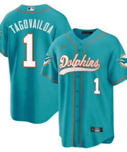 Men's Tua Tagovailoa Miami Dolphins Baseball Teal Jersey - All Stitched