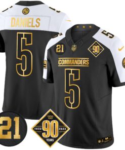 Men's Washington Commanders 90th & Sean Taylor Patch Gold Vapor Limited Jersey - All Stitched