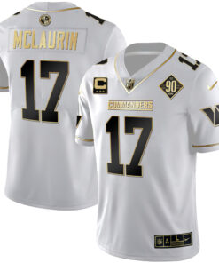 Men's Washington Commanders White Gold & Black Gold Vapor Limited Jersey - All Stitched