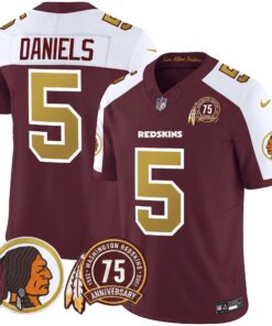 Men's Washington Redskins 75th Patch Throwback Vapor Limited Jersey V2 - All Stitched