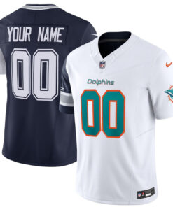 Miami Dolphins Mix Dallas Cowboys Custom Jersey - All Stitched