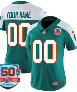 Miami Dolphins Throwback Vapor Custom Jersey - All Stitched