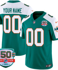 Miami Dolphins Throwback Vapor Custom Jersey V2 - All Stitched