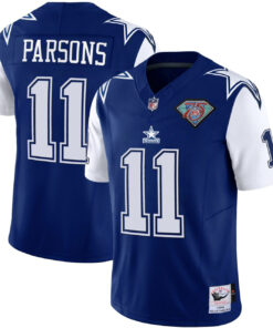 Micah Parsons Dallas Cowboys Navy 75th Patch Jersey - All Stitched