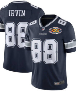 Michael Irvin Dallas Cowboys Navy Super Bowl Patch Jersey - All Stitched