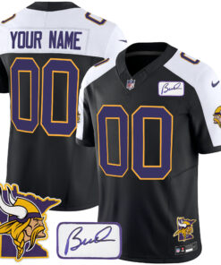 Minnesota Vikings Bud Grant & Minnesota Patch Classic Limited Custom Jersey - All Stitched