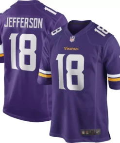 Minnesota Vikings Justin Jefferson Home Purple Game Jersey - All Stitched