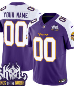 Minnesota Vikings King Of The North Patch Throwback Vapor Limited Custom Jersey - All Stitched