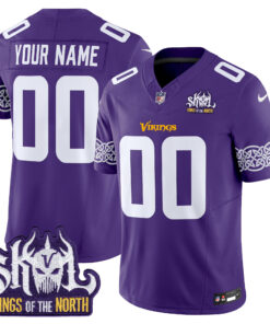 Minnesota Vikings Kings Of The North Patch Vapor Limited Custom Jersey V2 - All Stitched