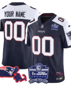 New England Patriots Bill Belichick 6x Champions Patch Vapor Custom Jersey - All Stitched
