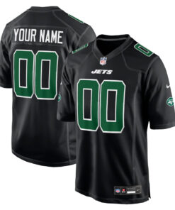 New York Jets Custom Black Jersey - All Stitched