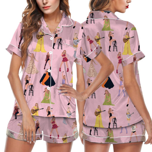 The Eras Tour Film Satin Pajama Set For Women