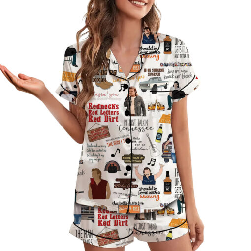 Morgan Wallen Satin Pajamas Set For Women - Image 3
