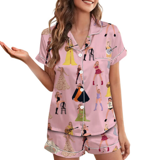 The Eras Tour Film Satin Pajama Set For Women - Image 2