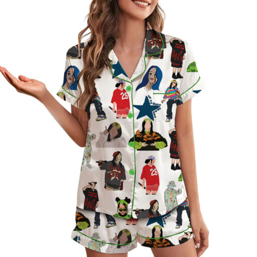 Billie Eilish Satin Pajamas Set For Women - Image 3