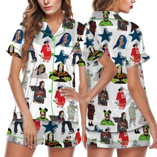 Billie Eilish Satin Pajamas Set For Women