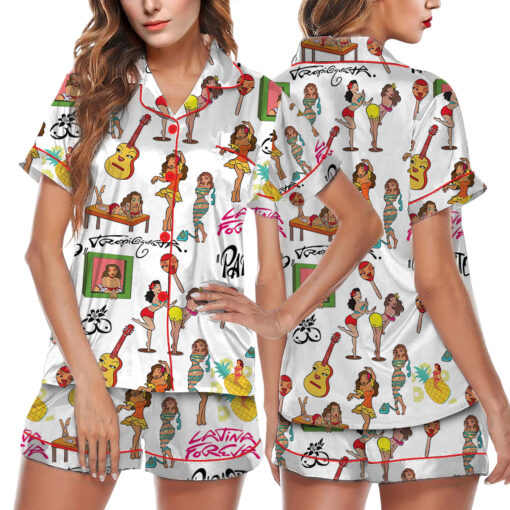 Tropicoqueta Karol Silky Satin Pajama Set For Women