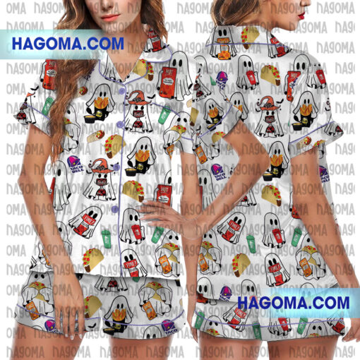 Halloween Taco Bell Satin Pajamas Set