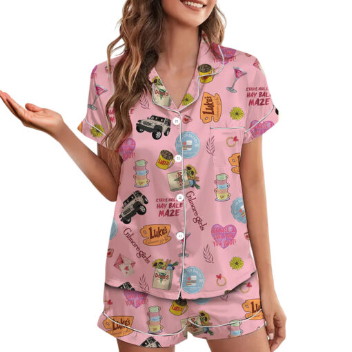 Gilmore Girls Satin Pajamas Set For Women - Image 4