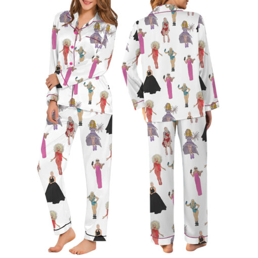 Lady's Show Satin Pajama Set Sleepwear - Image 5