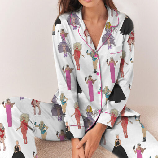 Lady's Show Satin Pajama Set Sleepwear - Image 4