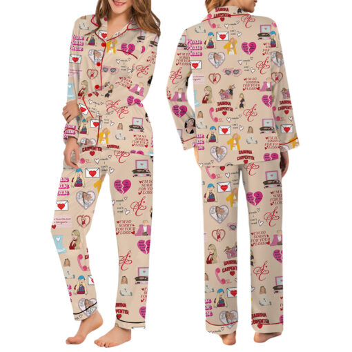 Sand Fleece Satin Pajamas Set - Image 5