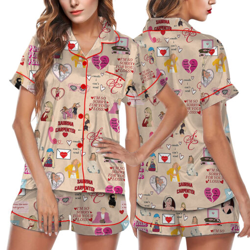 Sand Fleece Satin Pajamas Set