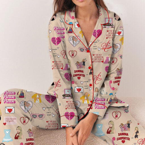 Sand Fleece Satin Pajamas Set - Image 4