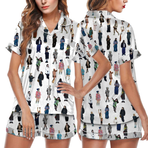 Billie Eilish Satin Pajamas Set