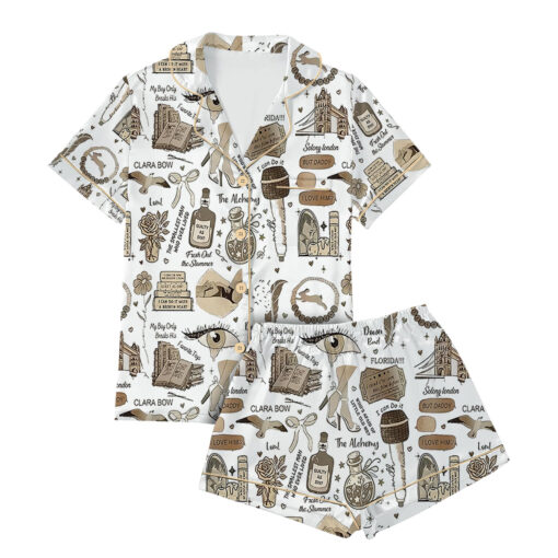 Taylor Swift Song Lyrics Satin Pajamas Set - Image 2
