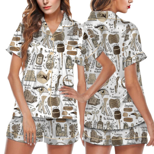 Taylor Swift Song Lyrics Satin Pajamas Set