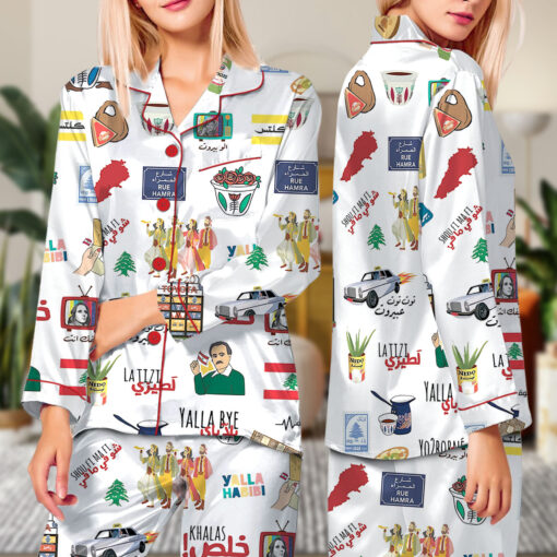 Very Lebanese Satin Pajama Set For Women - Image 7