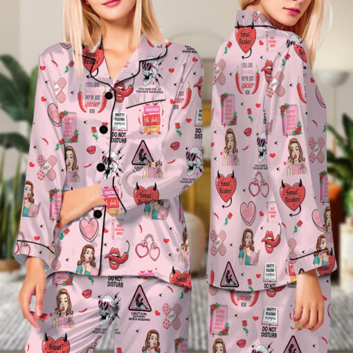 Smut Bookish Retro Spicy Book Satin Pajama Set - Image 7