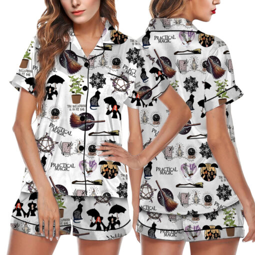 Practical Magic Witches Silky Satin Pajama Set For Women