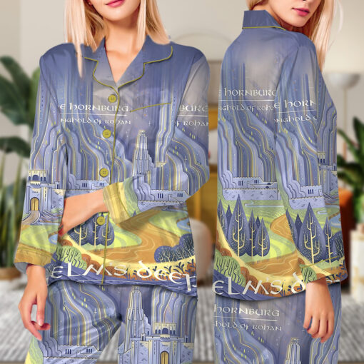 Women’s Lord Of The Rings Helm's Deep Travel Satin Pajama Set - Image 7