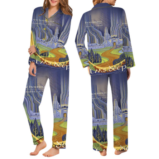 Women’s Lord Of The Rings Helm's Deep Travel Satin Pajama Set - Image 5