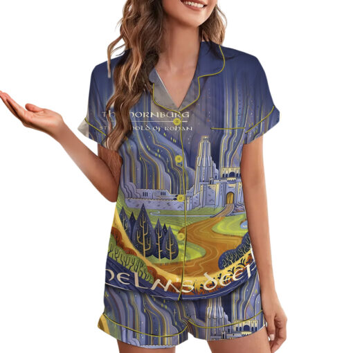 Women’s Lord Of The Rings Helm's Deep Travel Satin Pajama Set - Image 3