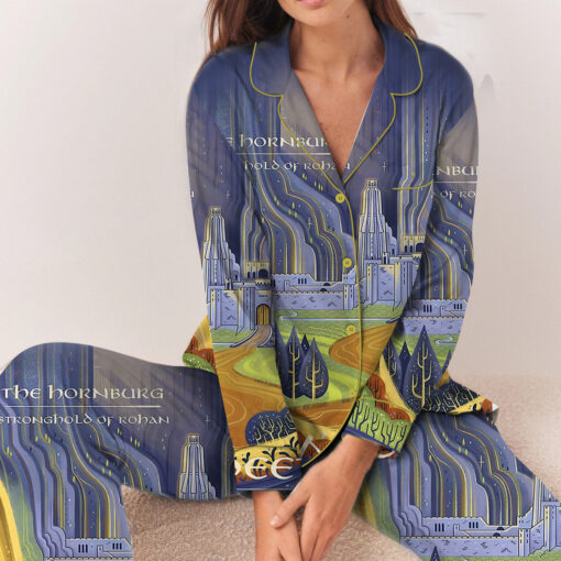 Women’s Lord Of The Rings Helm's Deep Travel Satin Pajama Set - Image 6