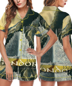 Women’s Lord Of The Rings Gondor MInas Tirith Travel Satin Pajamas Set
