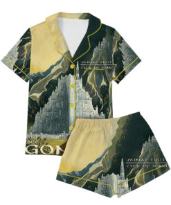 Alternative view of Women’s Lord Of The Rings Gondor MInas Tirith Travel Satin Pajamas Set